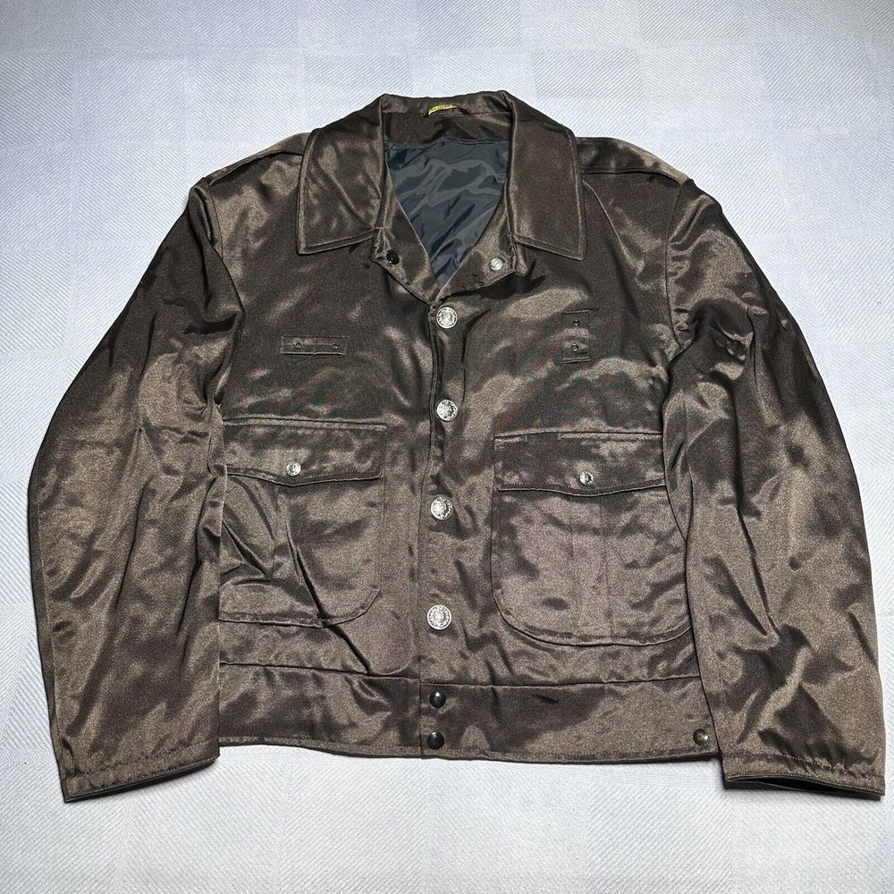 Kale Chicago Chicago Police Cpd Brown Satin Uniform Bomber Jacket Size 46r
